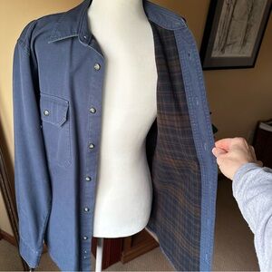Vintage Cabela's Navy Flannel Lined Utility Shirt sz sm